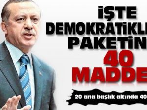 İşte demokratikleşme paketinin 40 maddesi