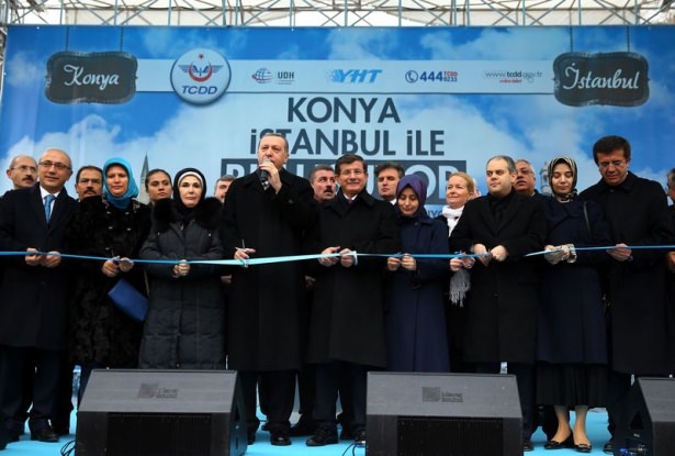 Erdoğan ve Davutoğlu hızlı tren açılış törenine katıldı 5