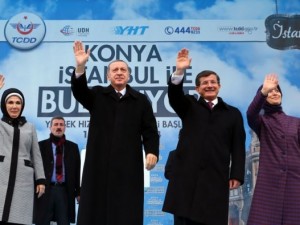 Erdoğan ve Davutoğlu hızlı tren açılış törenine katıldı