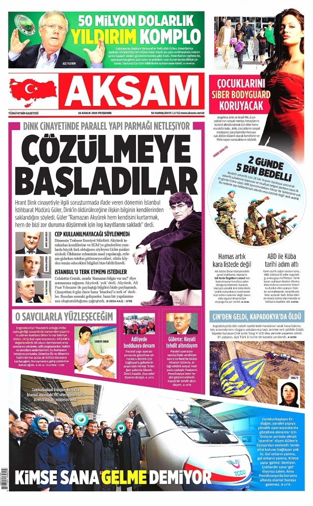 18 Aralık 2014 gazete manşetleri 10
