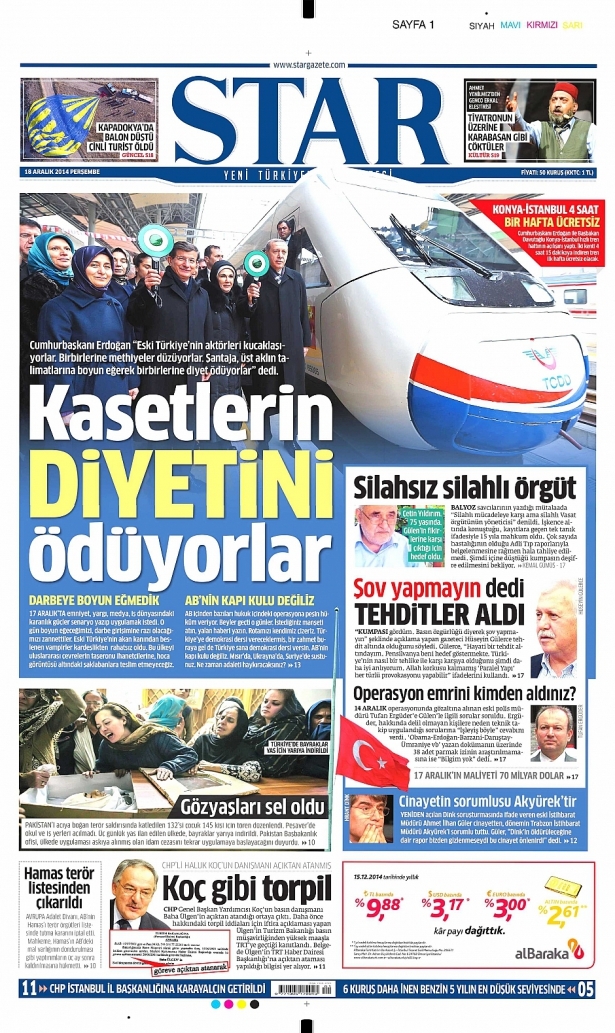 18 Aralık 2014 gazete manşetleri 11