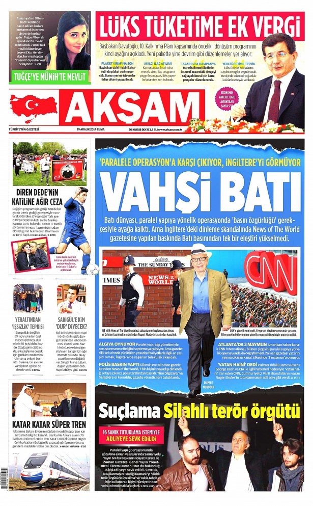 19 Aralık 2014 gazete manşetleri 10