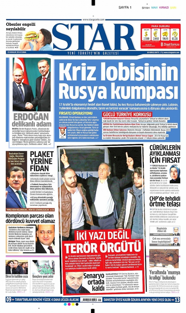 19 Aralık 2014 gazete manşetleri 11
