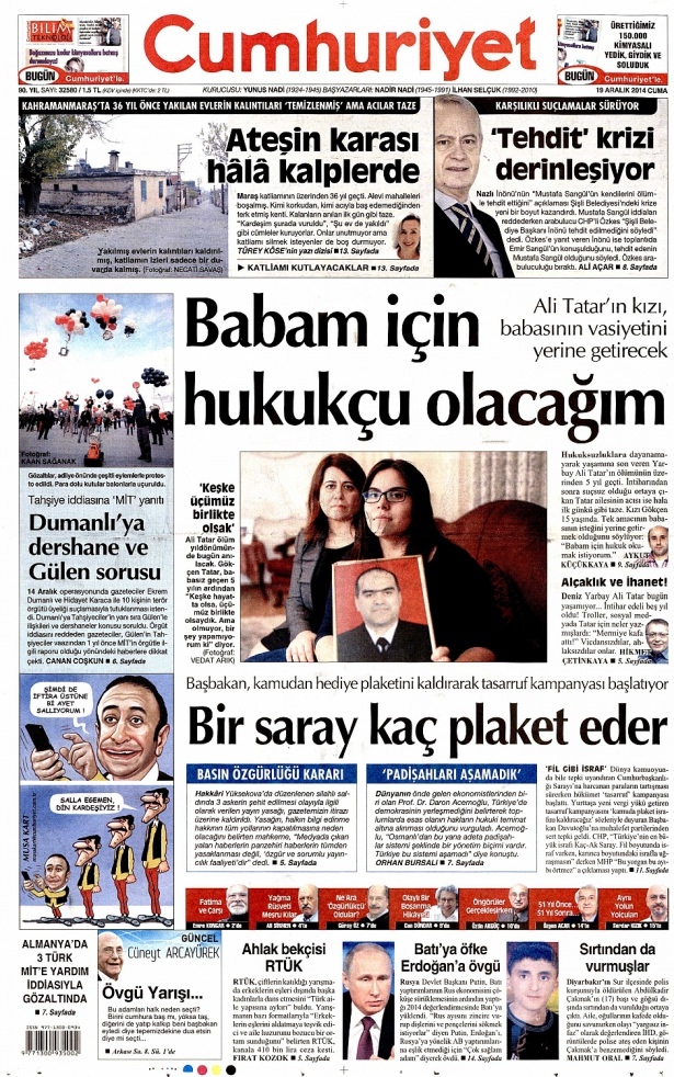 19 Aralık 2014 gazete manşetleri 8