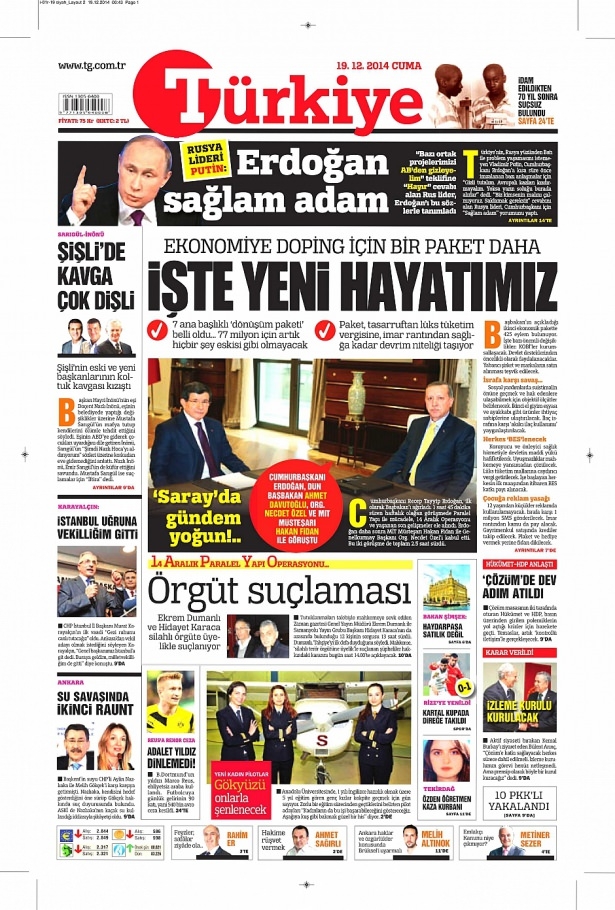 19 Aralık 2014 gazete manşetleri 9