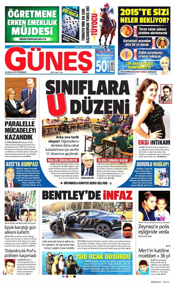 25 Aralık 2014 gazete manşetleri 18