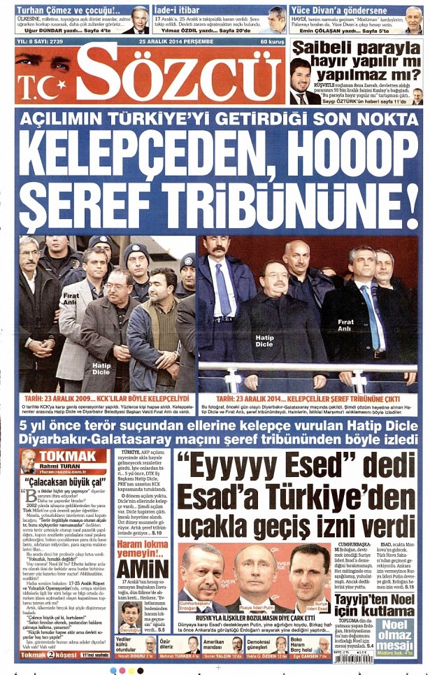 25 Aralık 2014 gazete manşetleri 19