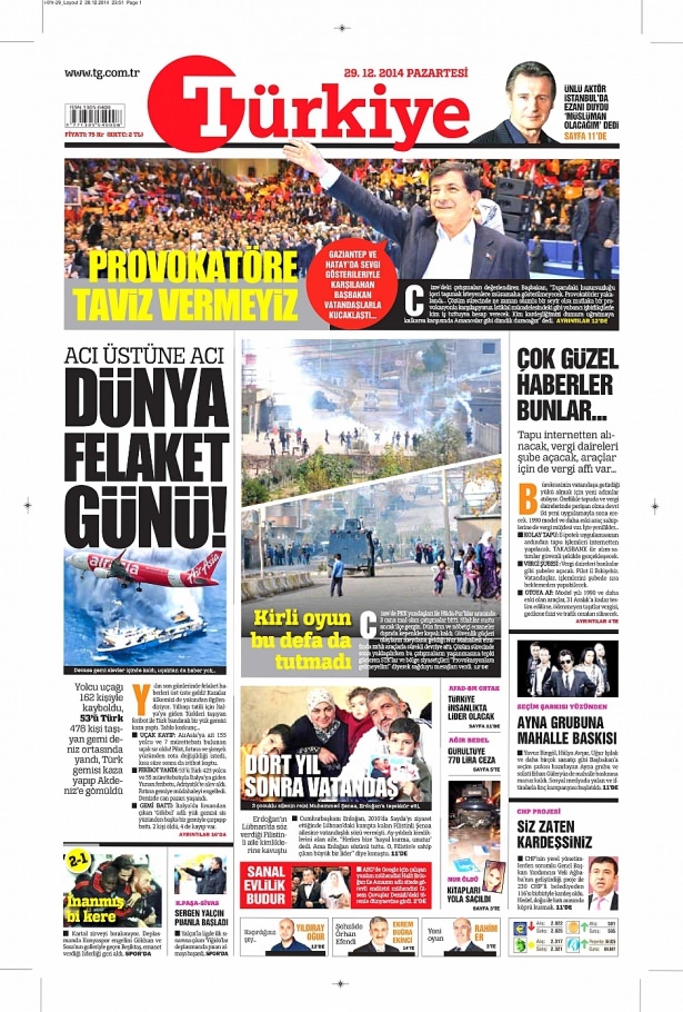 29 Aralık 2014 gazete manşetleri 8