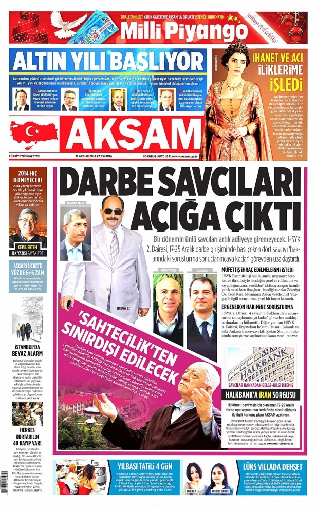 31 Aralık 2014 gazete manşetleri 10