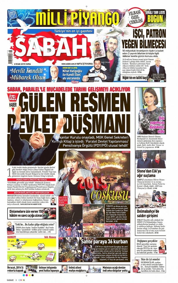 2 Ocak 2015 gazete manşetleri 2