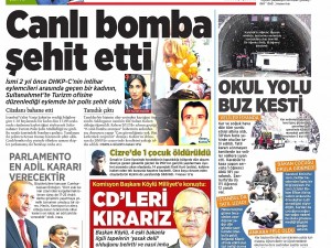 7 Ocak 2015 gazete manşetleri