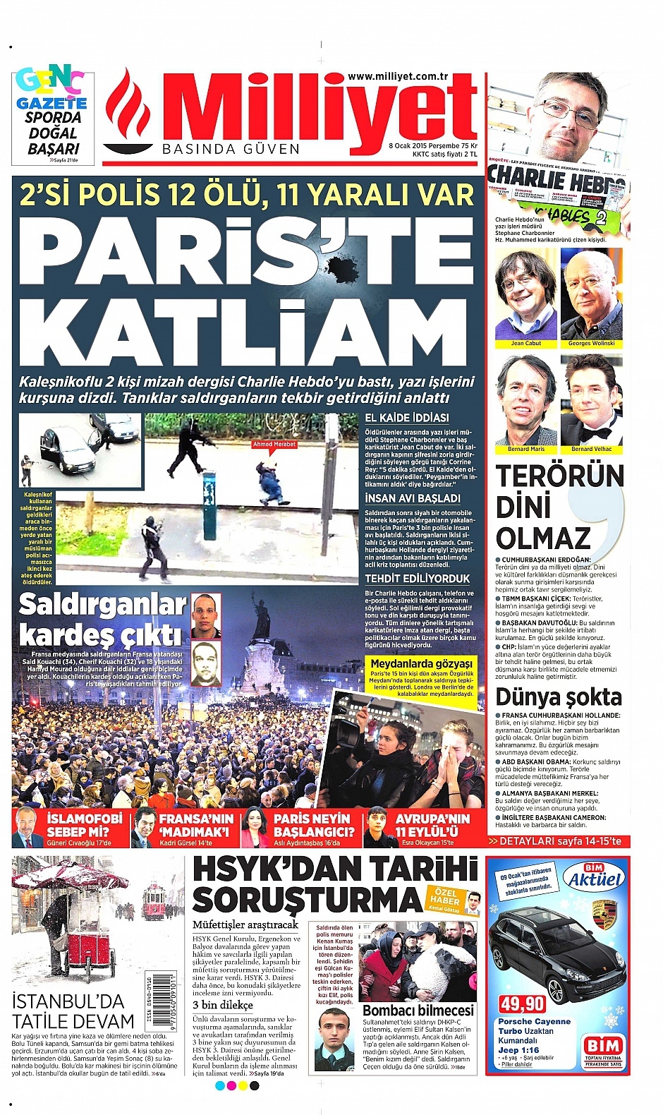 8 Ocak 2015 gazete manşetleri 22