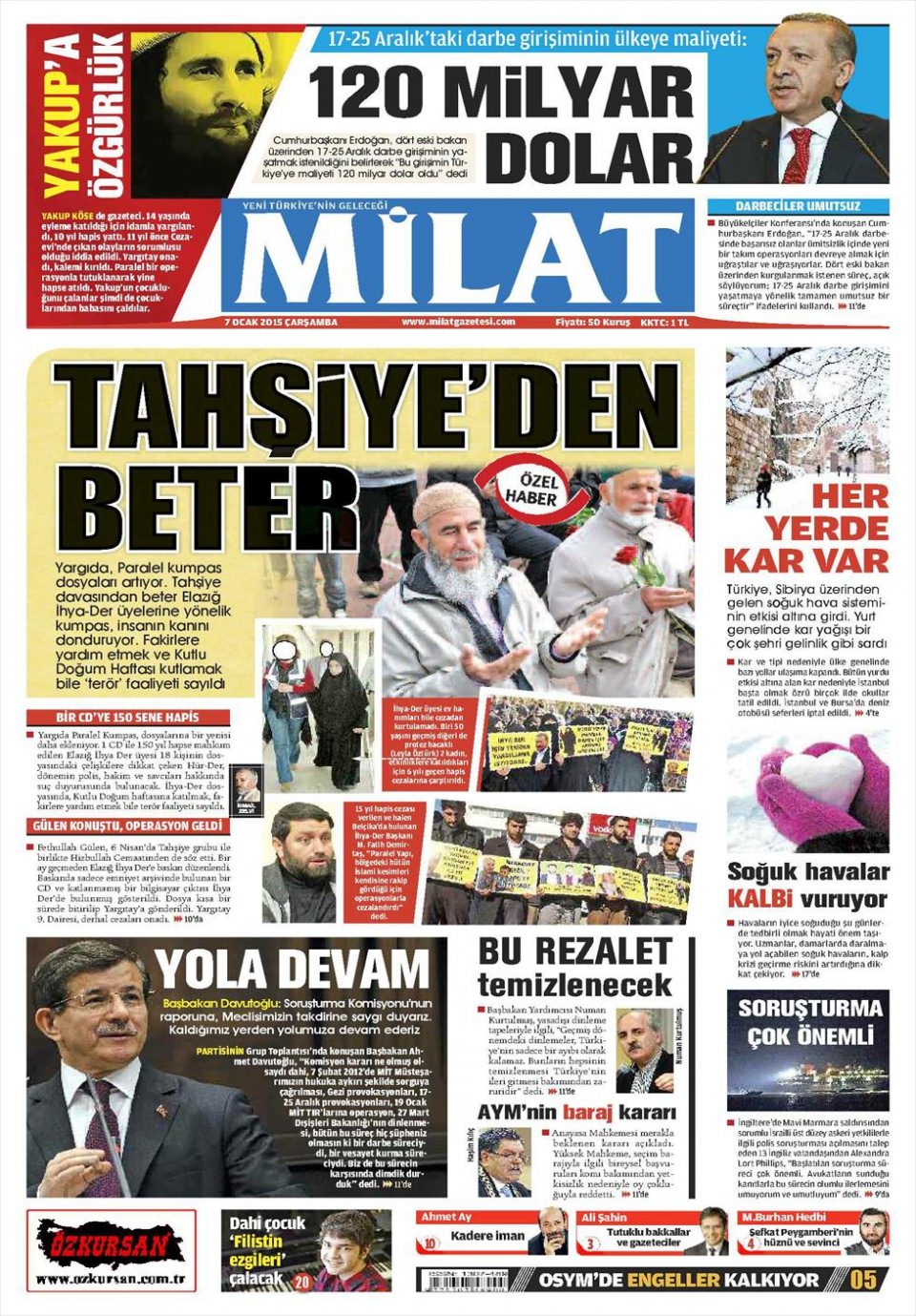 8 Ocak 2015 gazete manşetleri 24