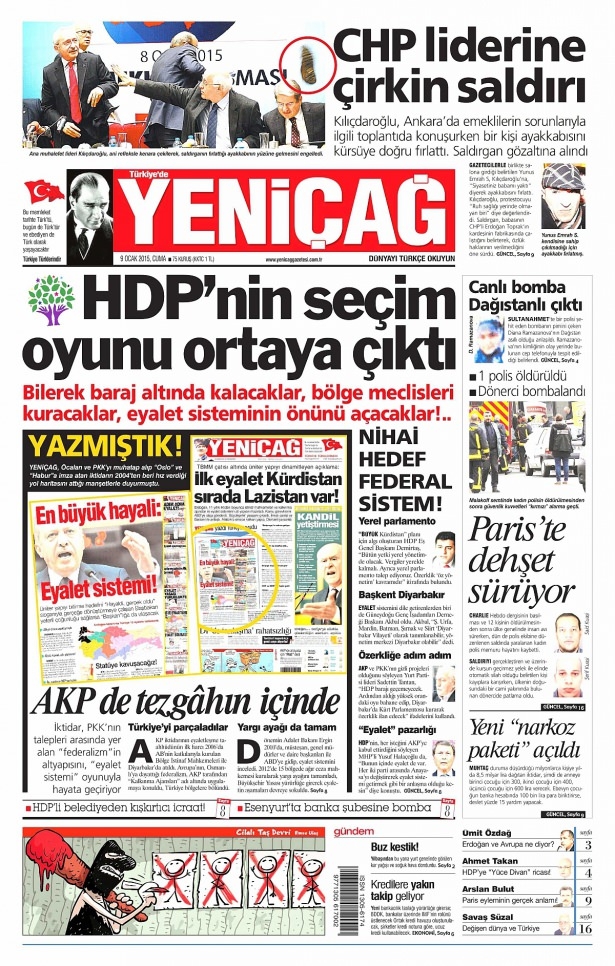 9 Ocak 2014 gazete manşetleri 24