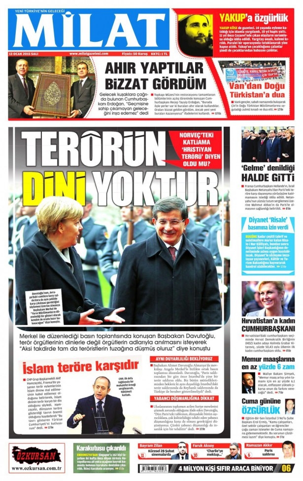 13 Ocak 2014 gazete manşetleri 25