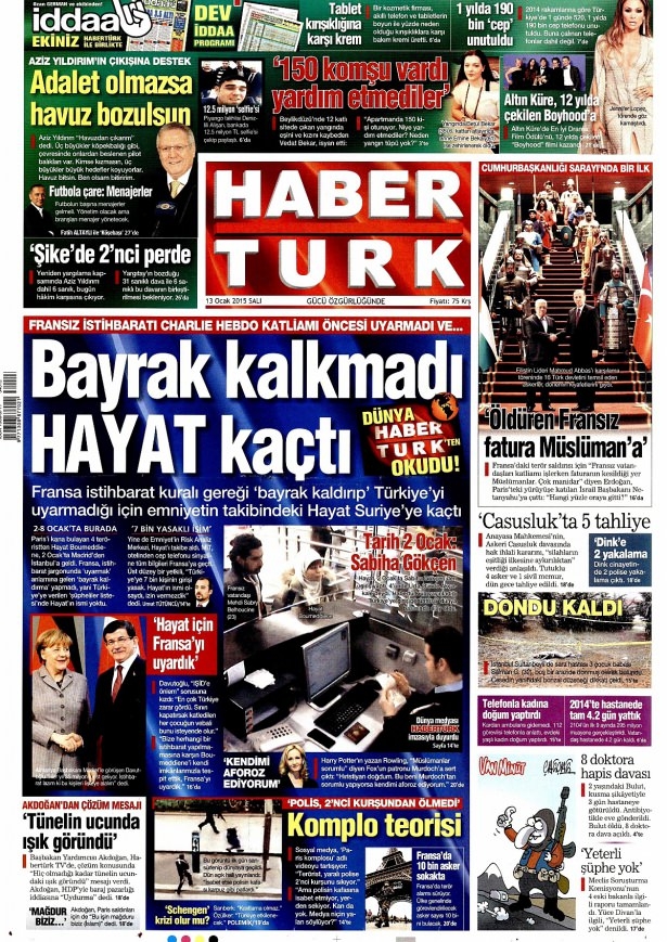 13 Ocak 2014 gazete manşetleri 5