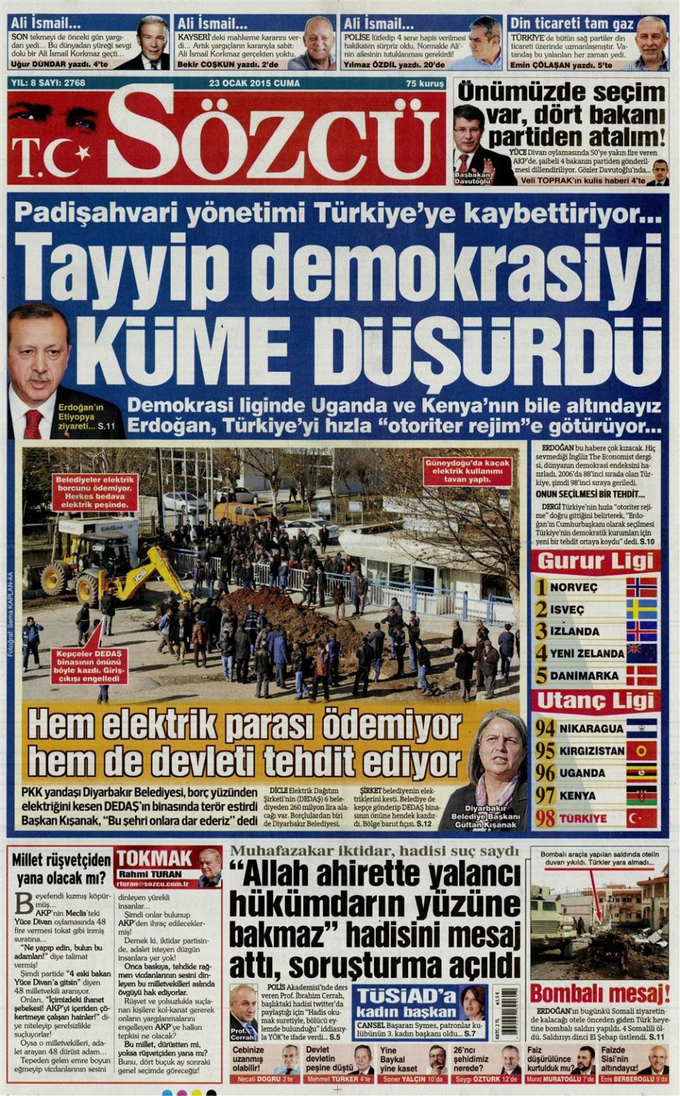 23 Ocak 2015 5 gazete manşetleri 13