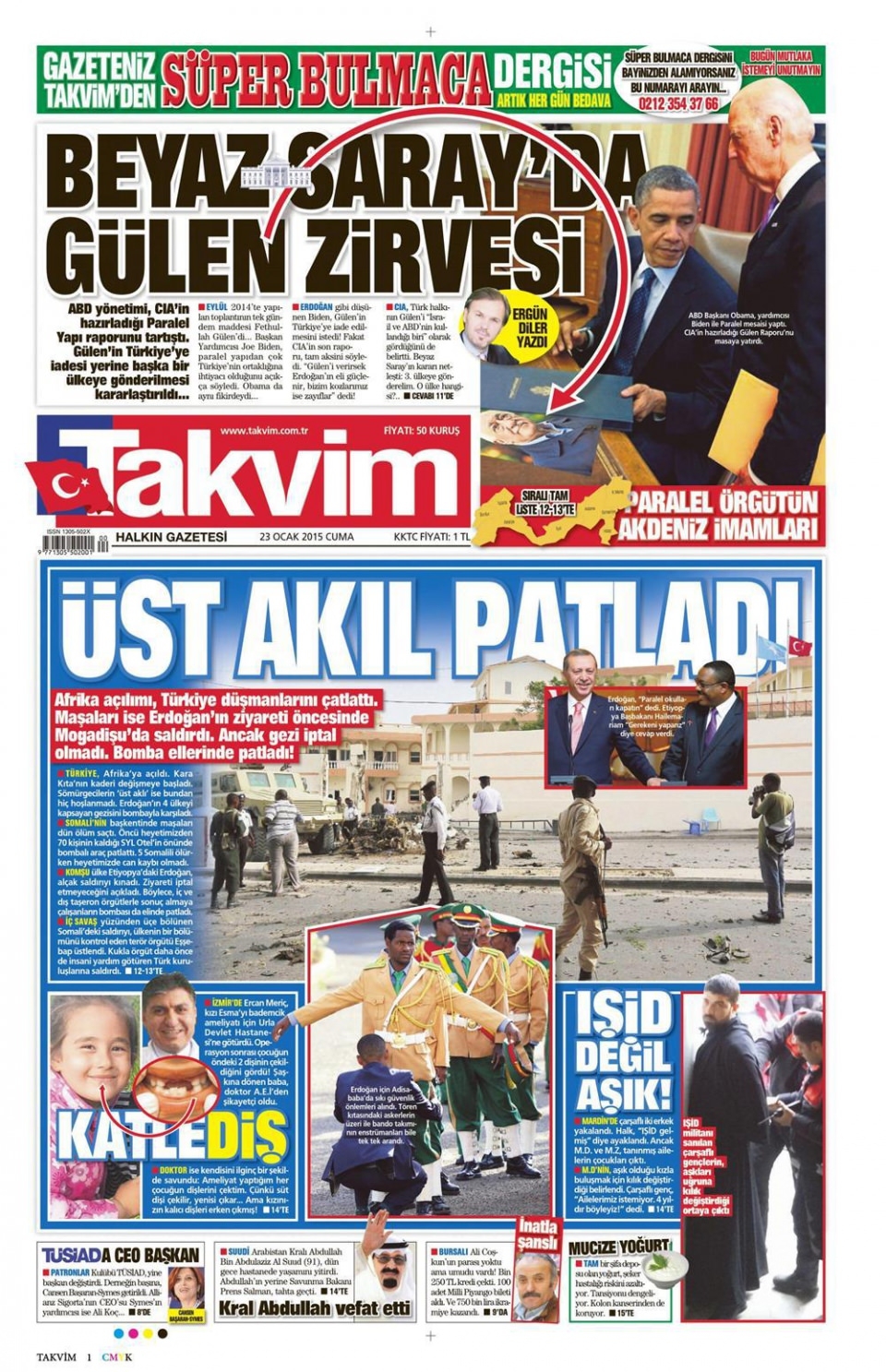 23 Ocak 2015 5 gazete manşetleri 15