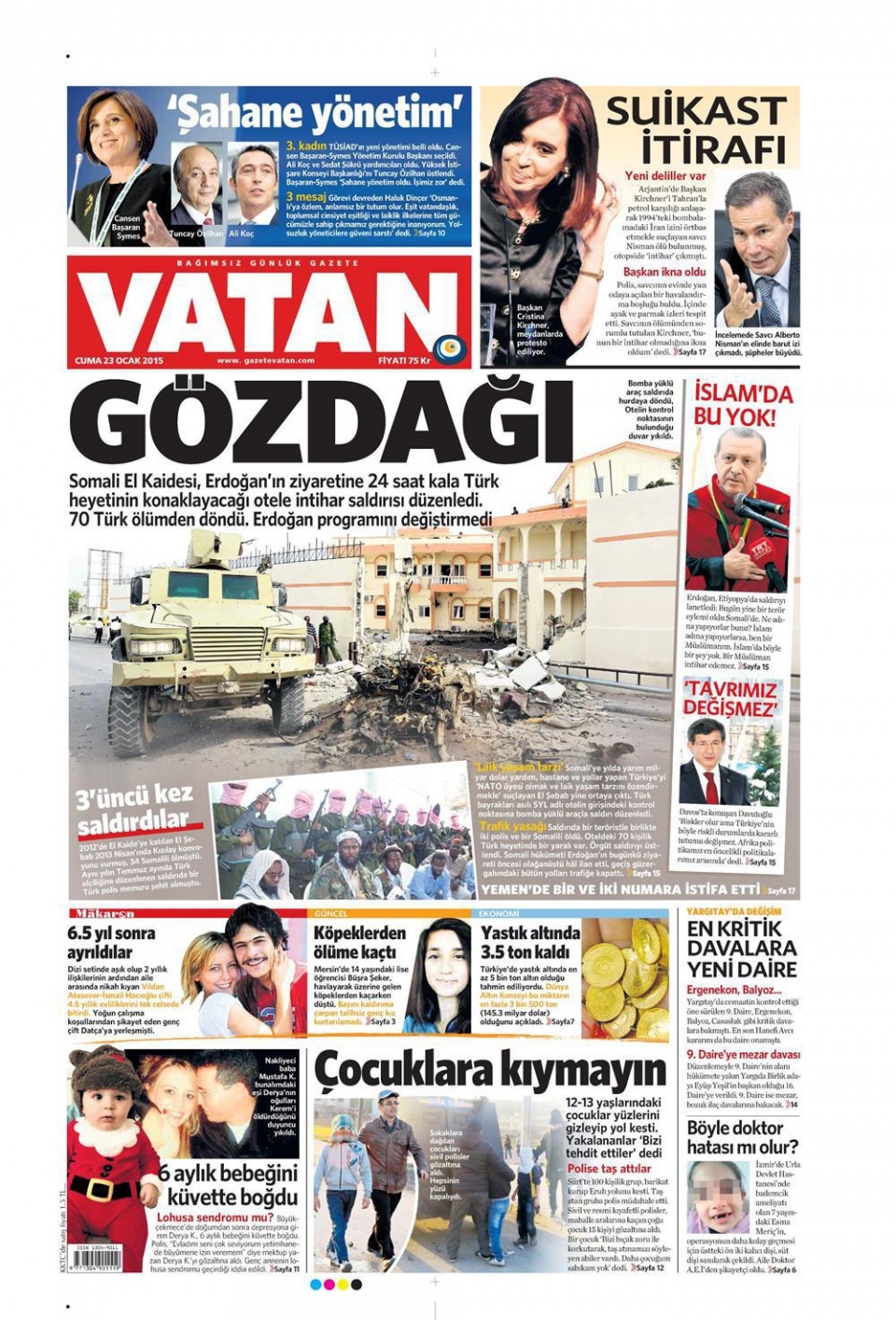 23 Ocak 2015 5 gazete manşetleri 19