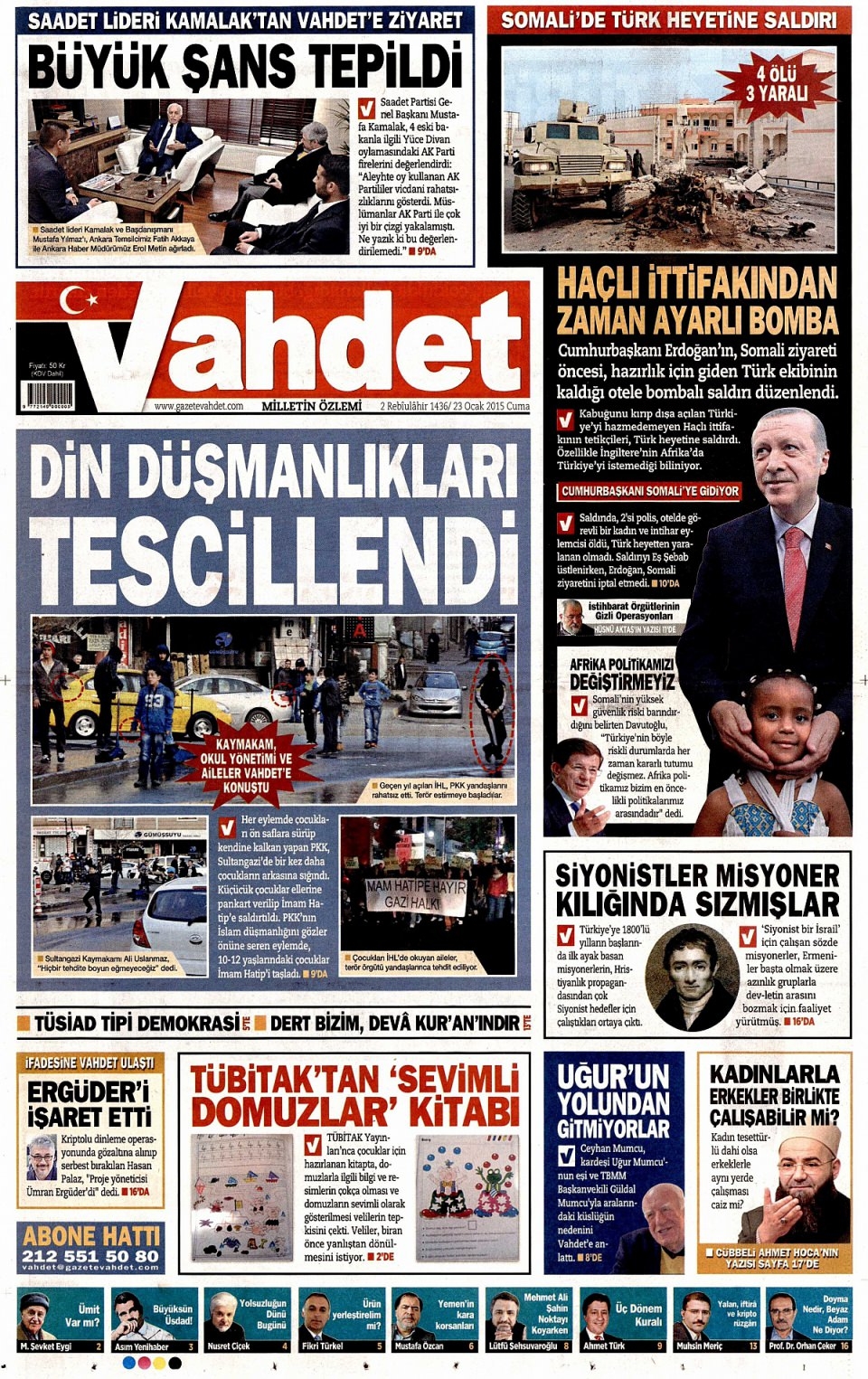 23 Ocak 2015 5 gazete manşetleri 24