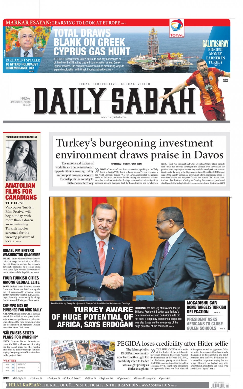 23 Ocak 2015 5 gazete manşetleri 28