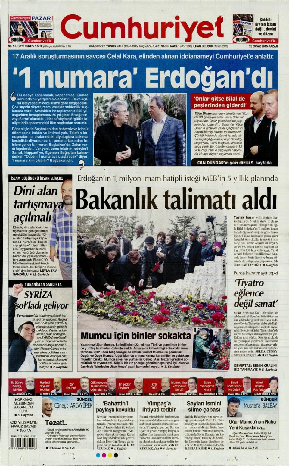 25 Ocak 2015 gazete manşetleri 4