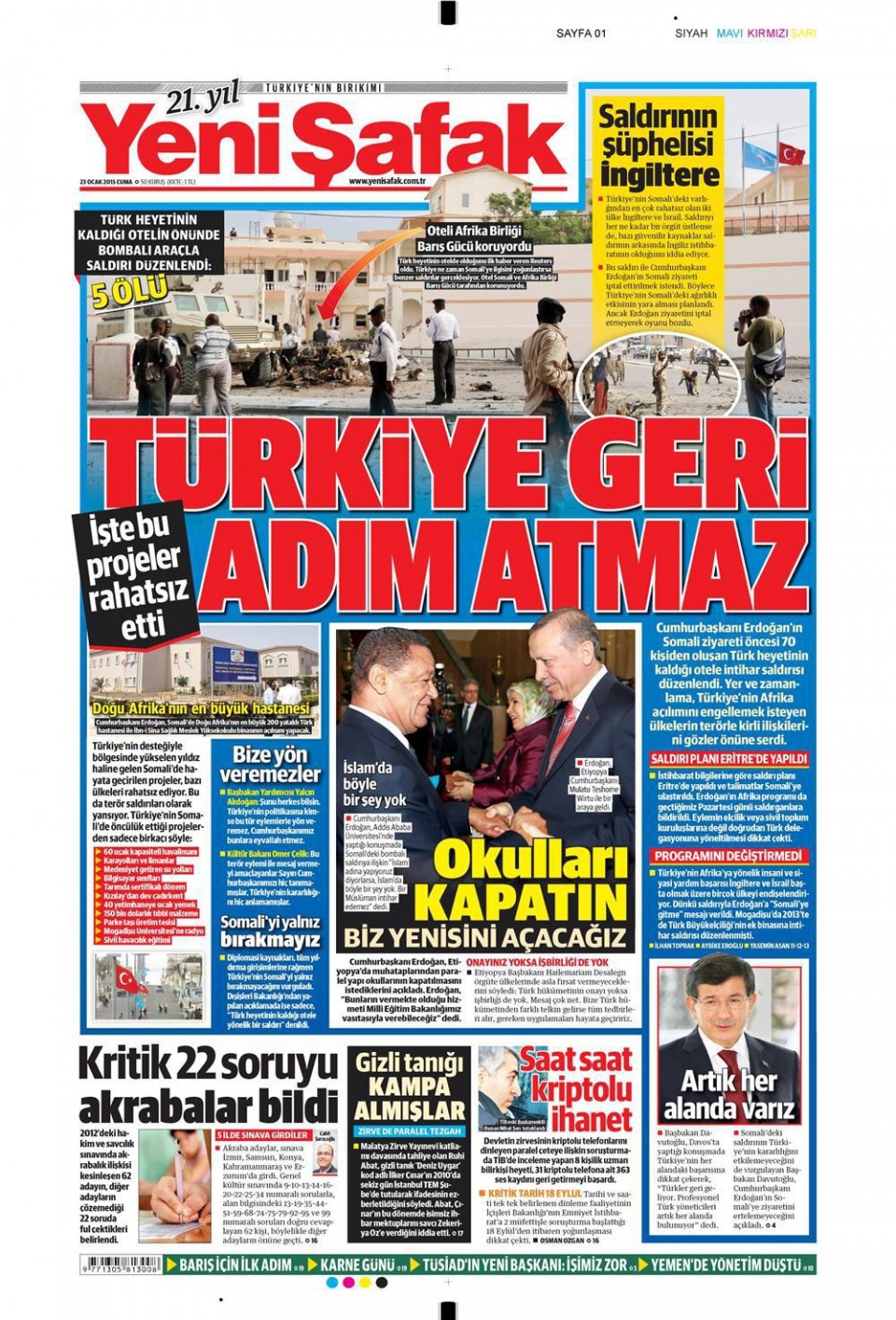 26 Ocak 2015 gazete manşetleri 19