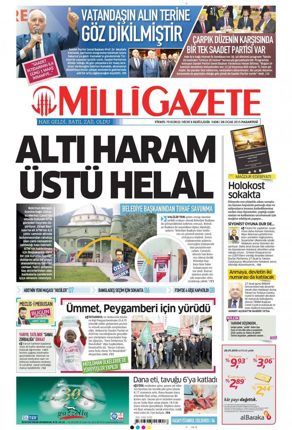 26 Ocak 2015 gazete manşetleri 7