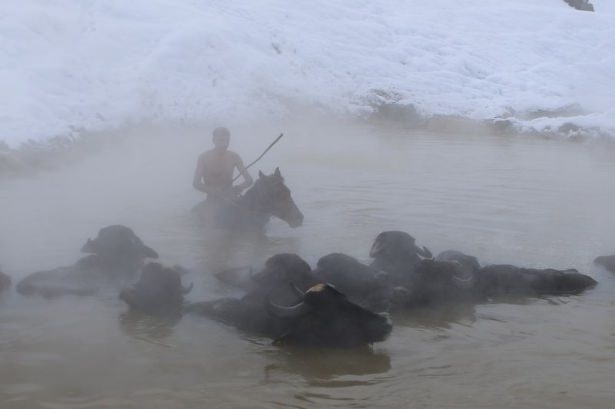 Dondurucu soğukta kaplıca keyfi 13
