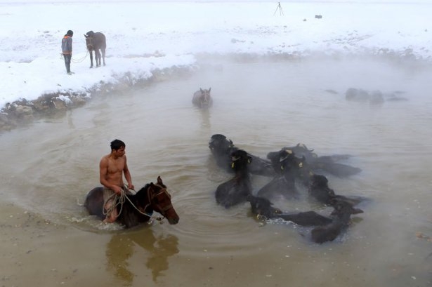 Dondurucu soğukta kaplıca keyfi 14
