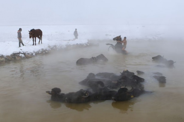 Dondurucu soğukta kaplıca keyfi 6