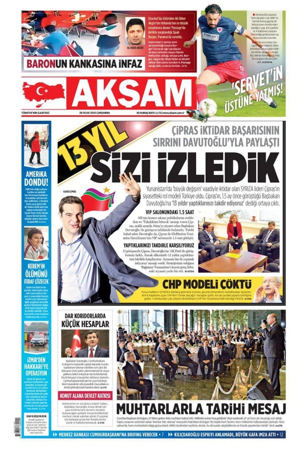 28 Ocak 2015 gazete manşetleri 1
