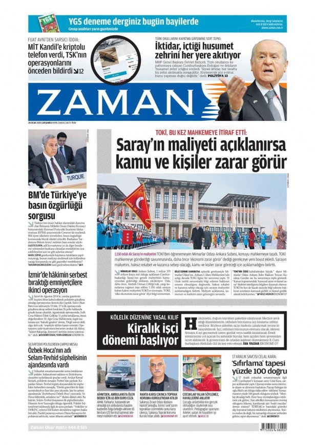 28 Ocak 2015 gazete manşetleri 19