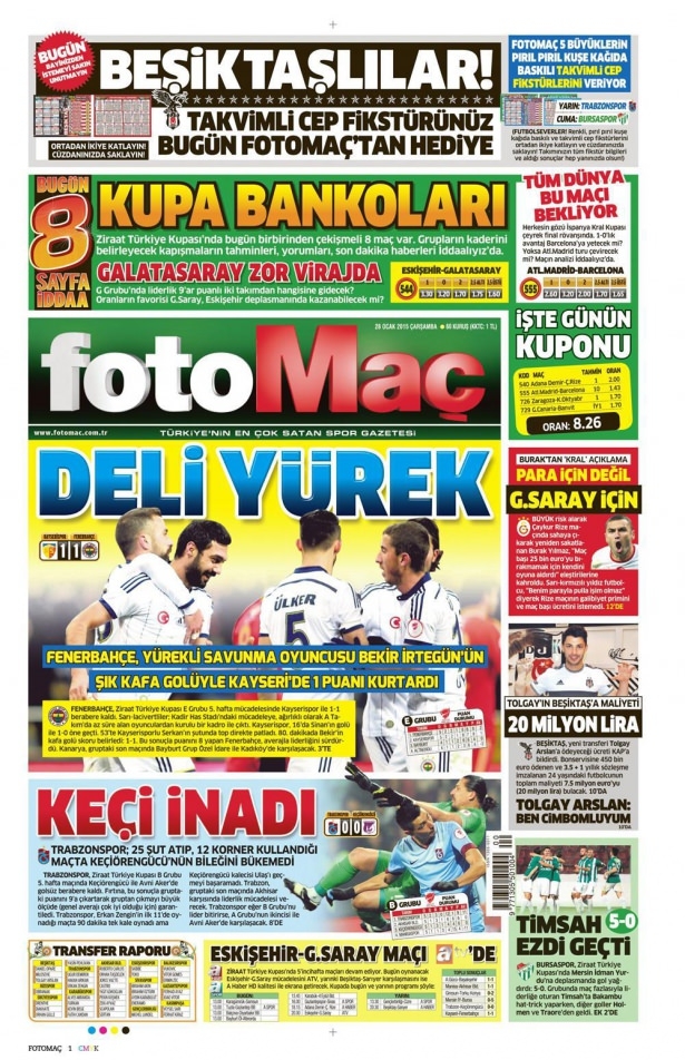 28 Ocak 2015 gazete manşetleri 20