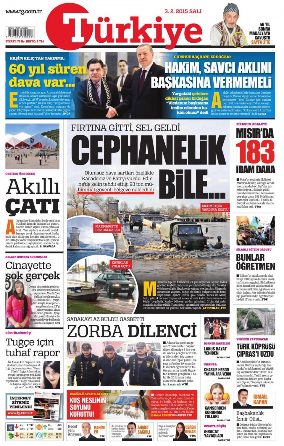 3 Şubat 2015 gazete manşetleri 17