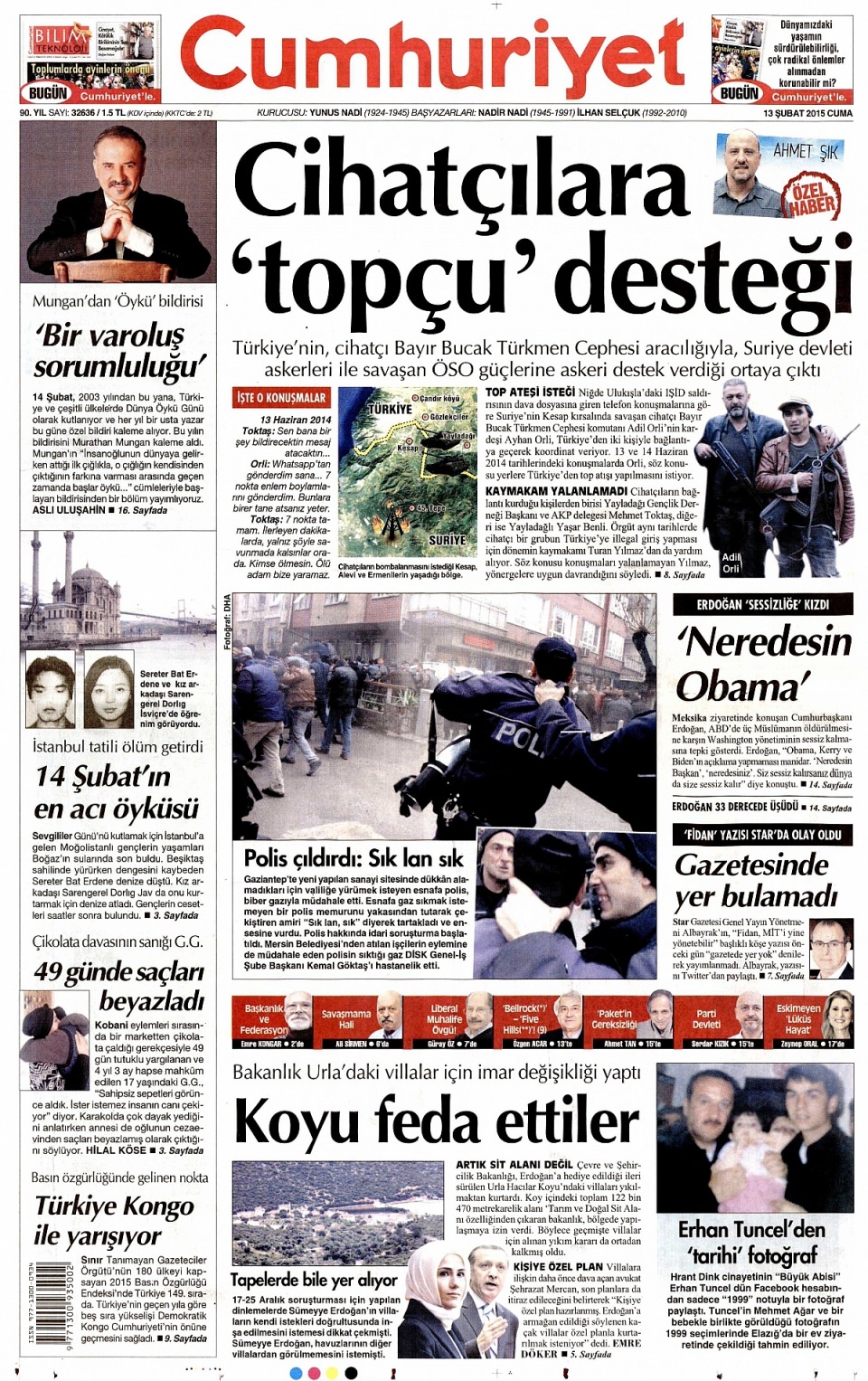 13 Şubat 2015 gazete manşetleri 3
