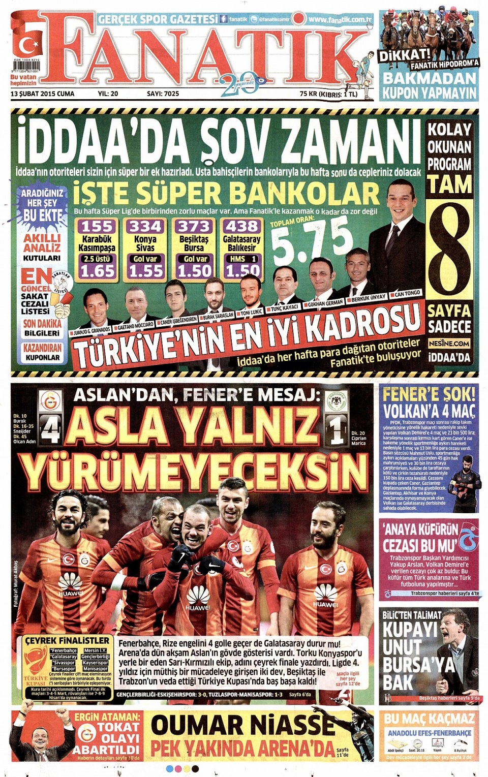 13 Şubat 2015 gazete manşetleri 4