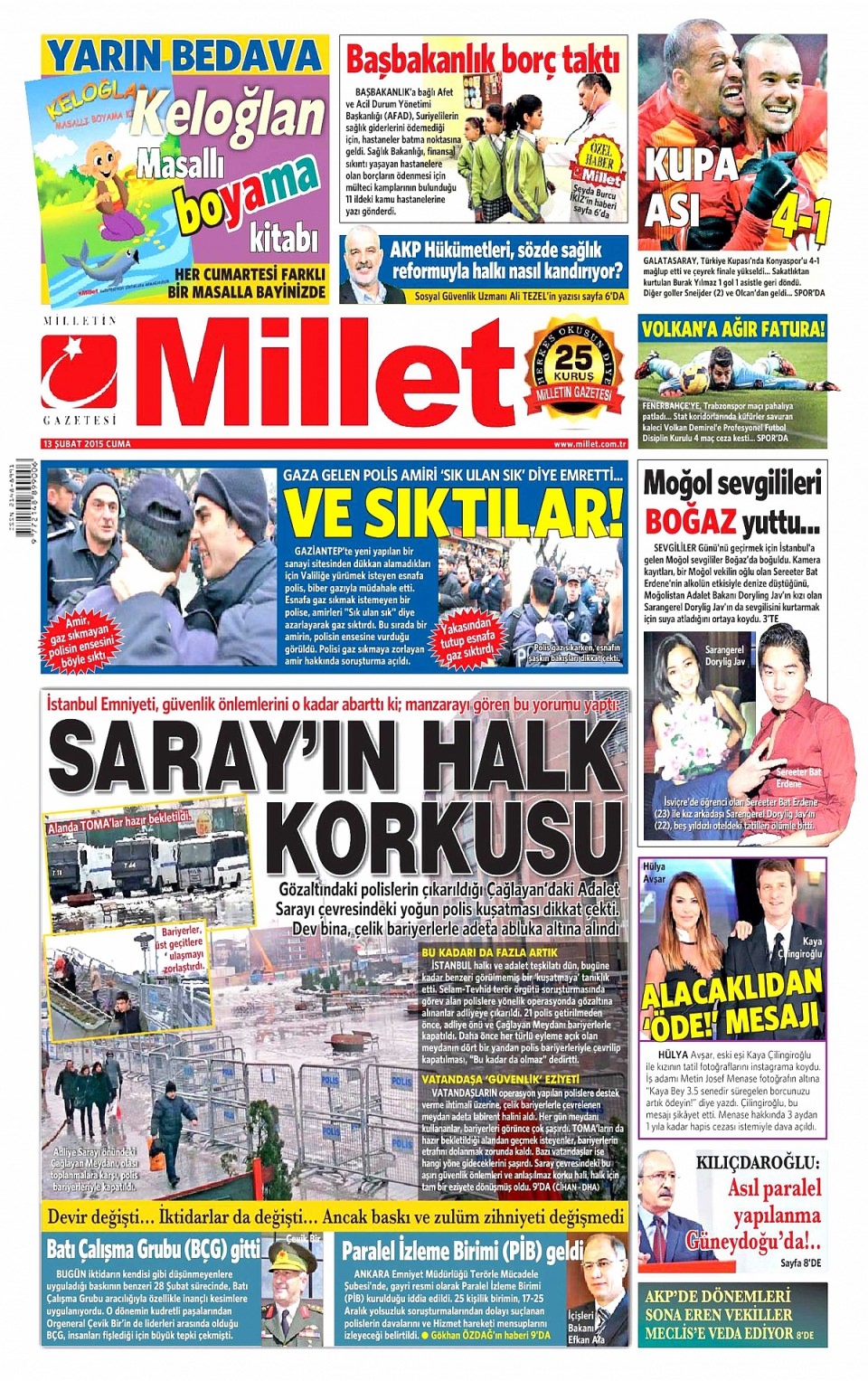 13 Şubat 2015 gazete manşetleri 7