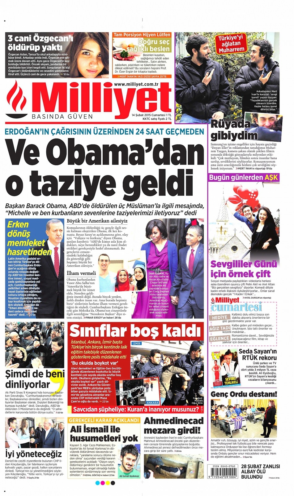 14 Şubat 2015 Gazete manşetleri 3