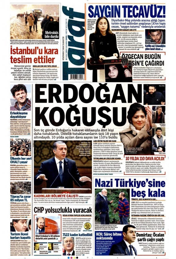 18 Şubat 2015 gazete manşetleri 15