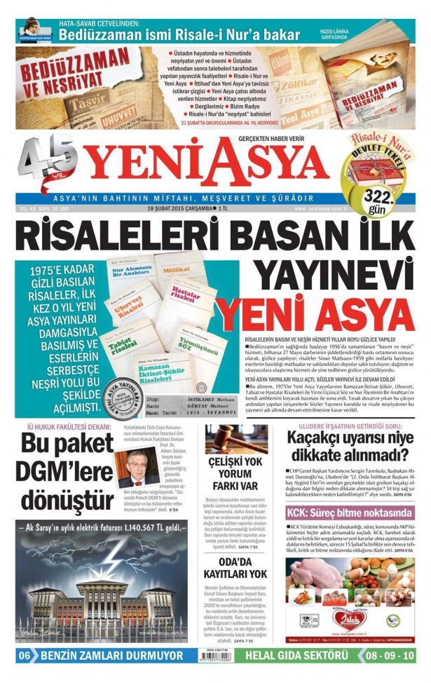 18 Şubat 2015 gazete manşetleri 20