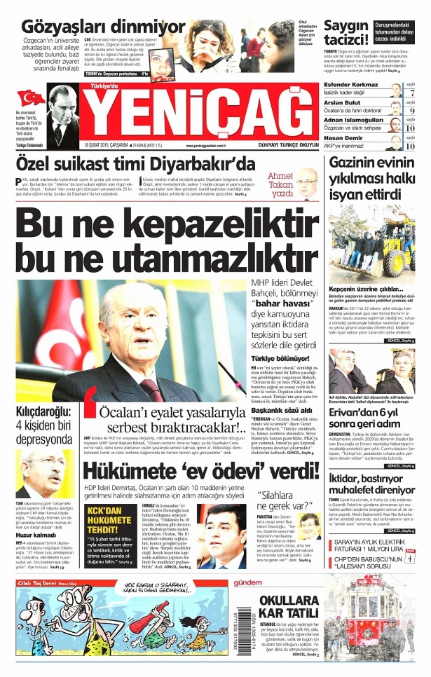 18 Şubat 2015 gazete manşetleri 21