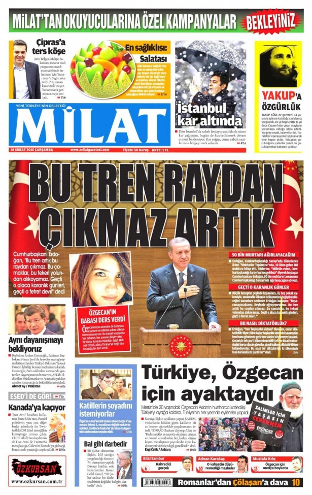 18 Şubat 2015 gazete manşetleri 24