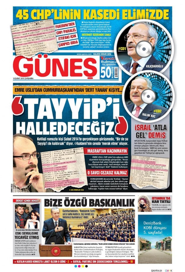 18 Şubat 2015 gazete manşetleri 3