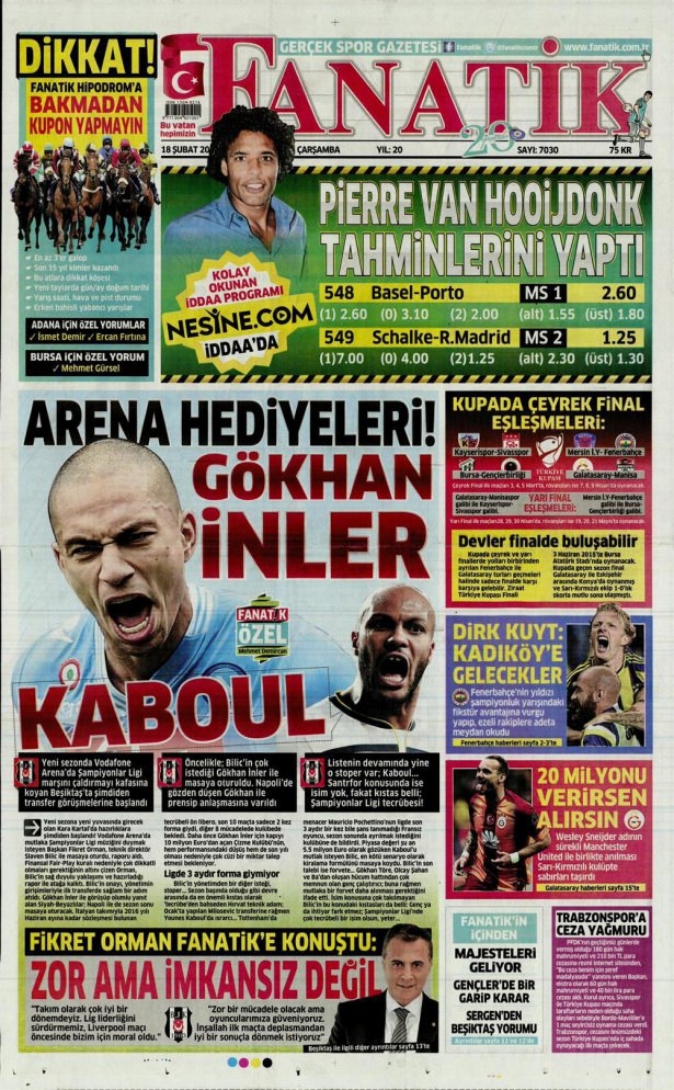 18 Şubat 2015 gazete manşetleri 30