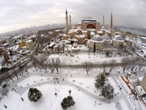 Beyaz İstanbul havadan böyle görüntülendi