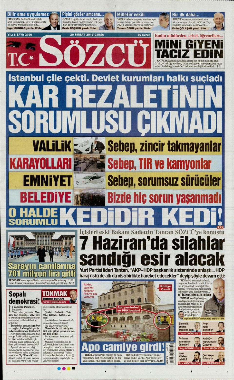 20 Şubat 2015 gazete manşetleri 11