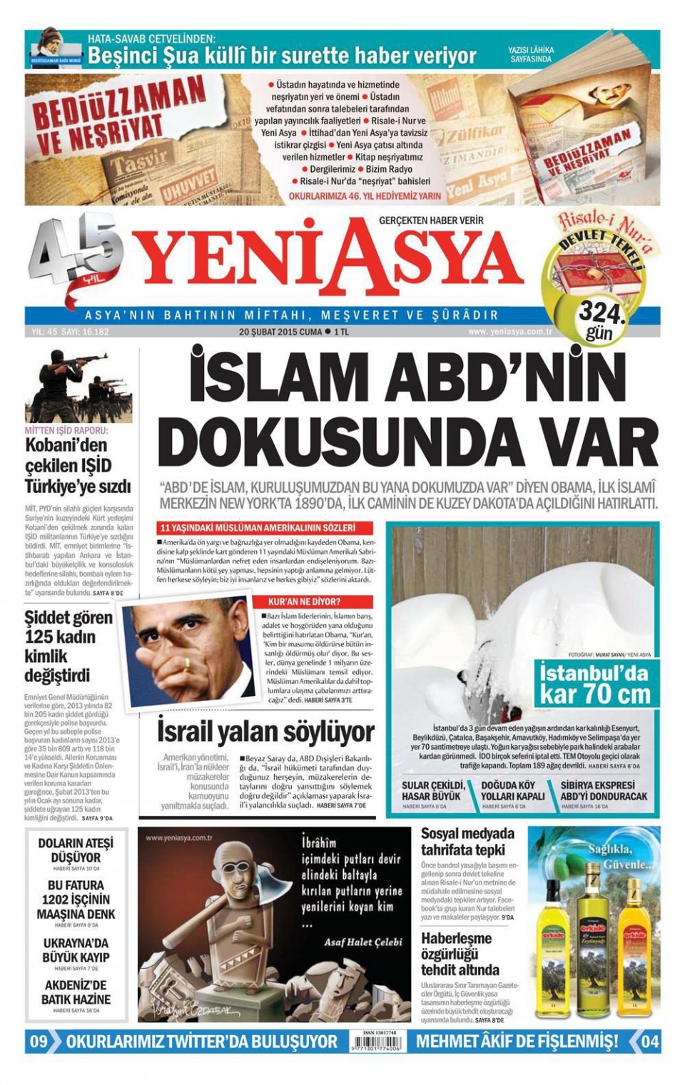 20 Şubat 2015 gazete manşetleri 18