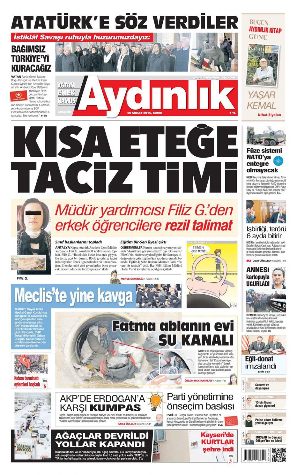 20 Şubat 2015 gazete manşetleri 2