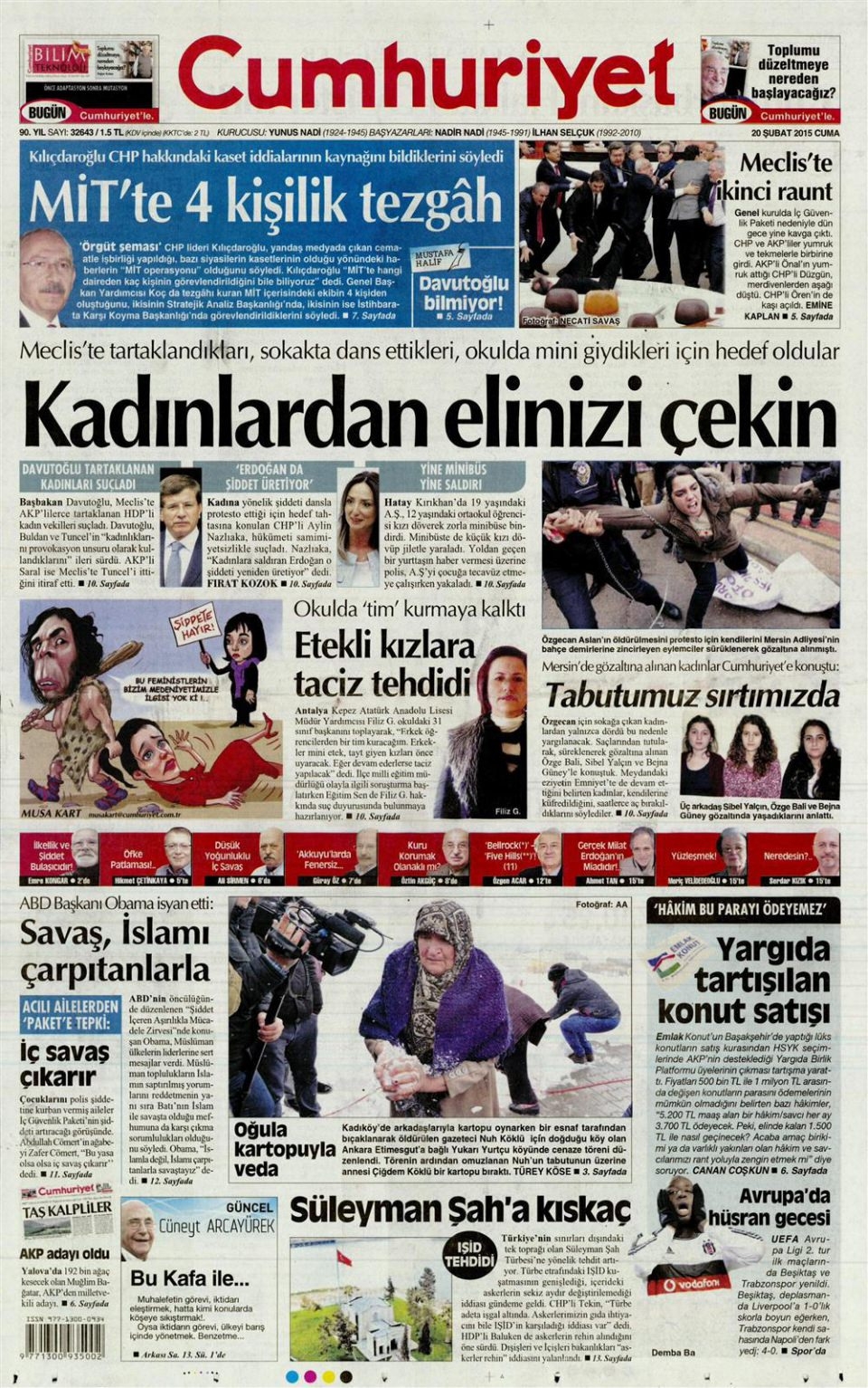 20 Şubat 2015 gazete manşetleri 25